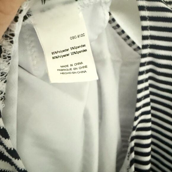 Cupshe Wrap Top One Piece Swimsuit in Navy and White Stripe - Size L - Picture 8 of 8